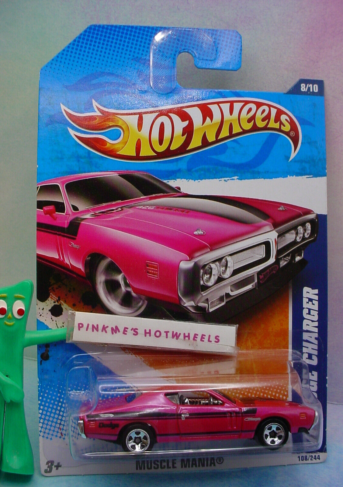 2011 Hot Wheels '71 DODGE CHARGER #108 ∞pearl pink;5sp