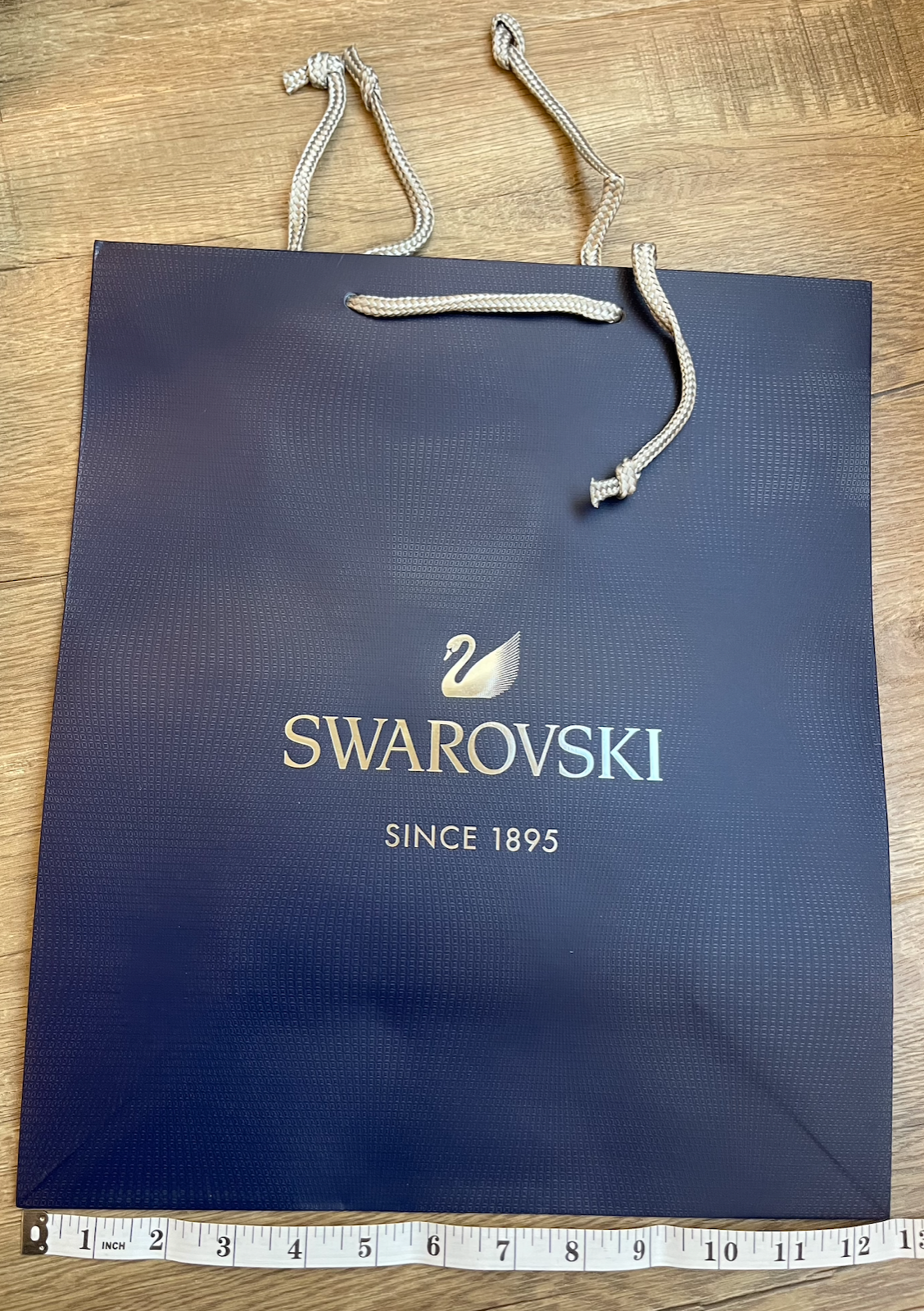 New Swarovski Blue Paper Gift Empty Shopping Bag 12.5 x 14.5