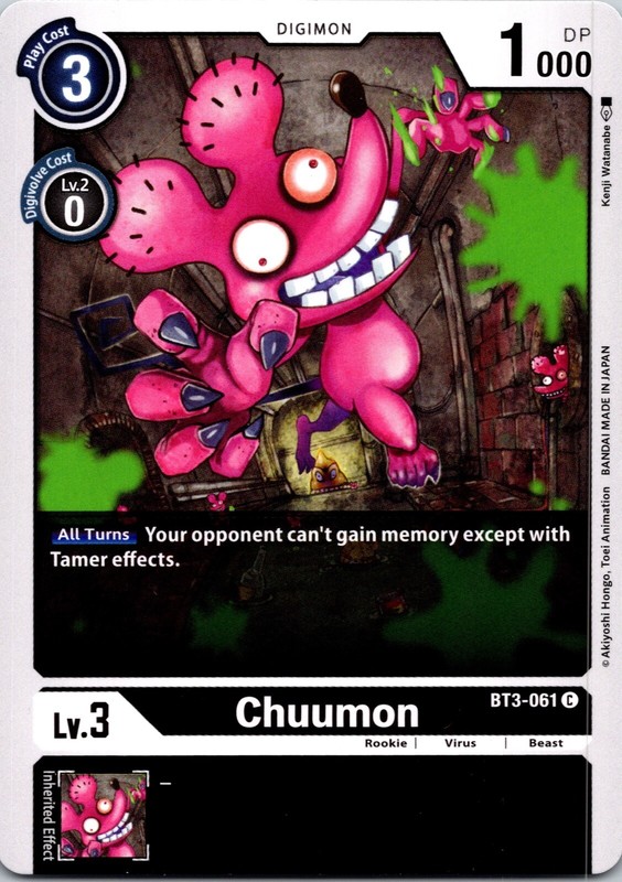 Chuumon BT3-061 Black Common Rookie (Lv3) Digimon CCG Card