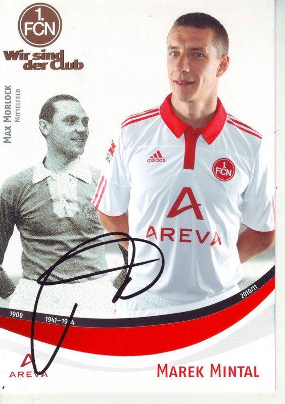 Football Carte Joueur Marek Mintal Ã©Quipe Fc Nurenberg SignÃ©E