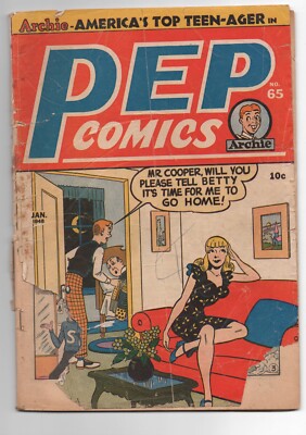 ARCHIE PEP COMICS  65  1948  KATY KEENE SHIELD  MISSING FIRST WRAP  LOW GRADE
