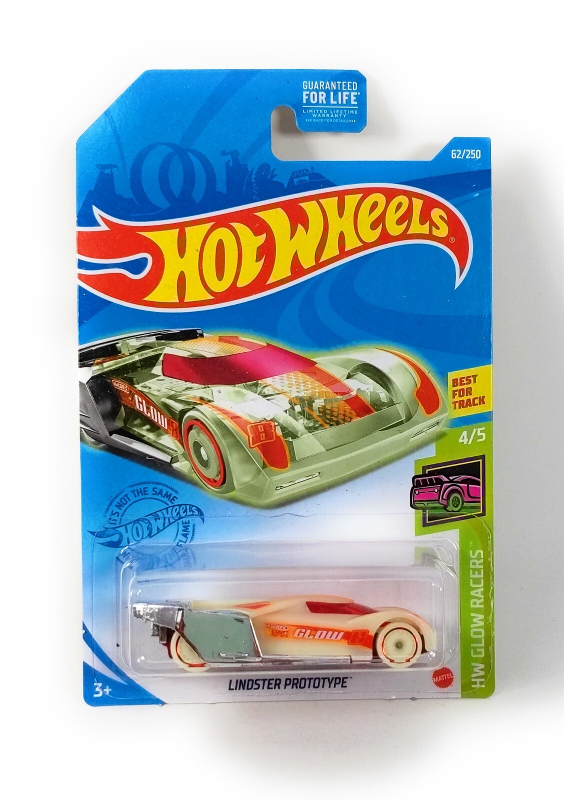 Hot Wheels LINDSTER PROTOTYPE 4/5 HW Glow Racers 62/250 1:64