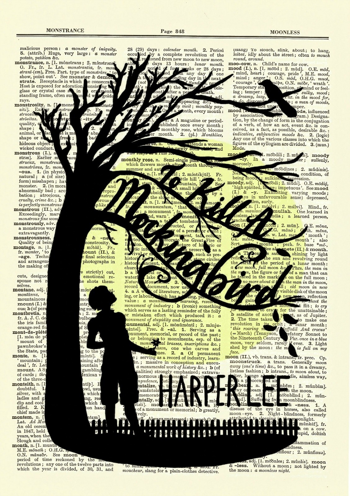 To Kill a Mockingbird Harper Lee Dictionary Art Print Book Picture Poster 