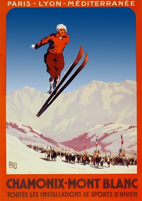 6175.Paris Lyon Mediterrane��� Chamonix Mont Blanc Poster.Wall Art Decorative.