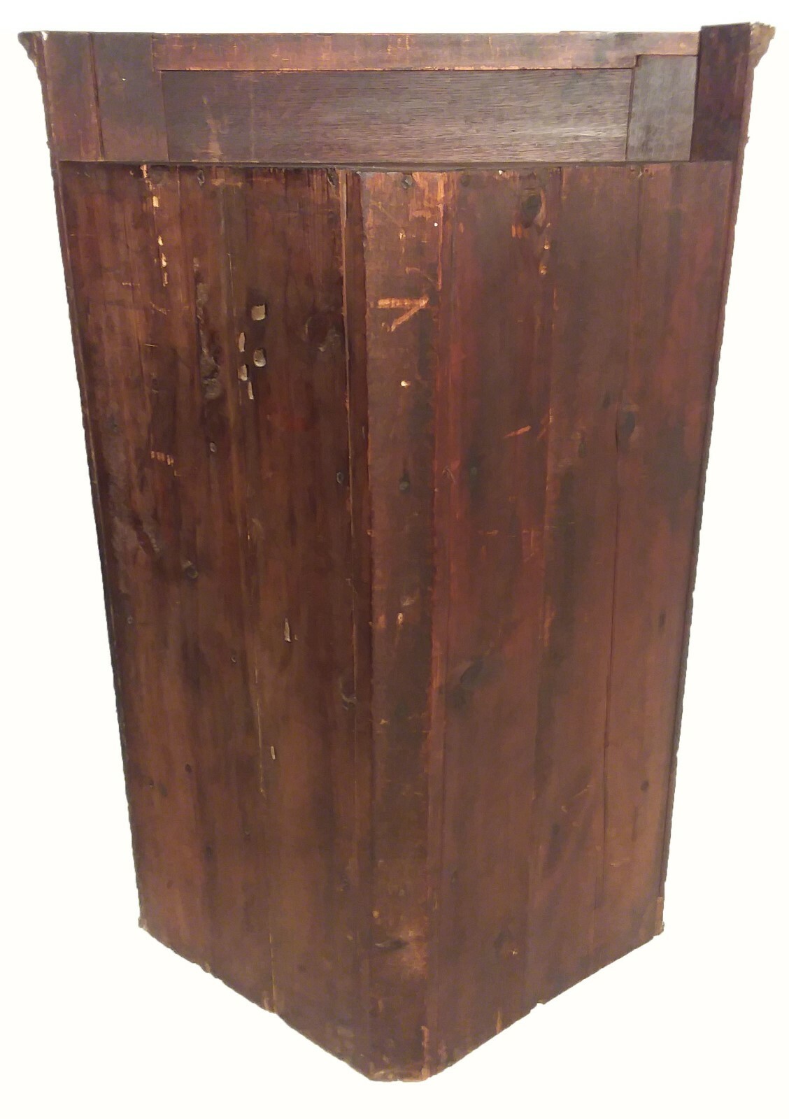 19th C. English Oak Hanging Corner Cabinet with Inlay Shell Motif Gorgeous