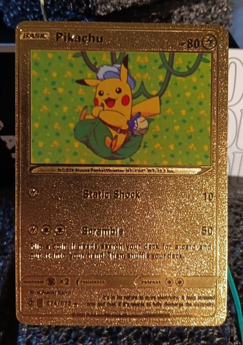 Pokemon Pikachu Static Shock 80HP Gold Foil Fan Art Card 074