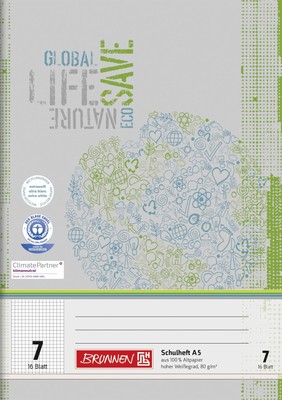 Brunnen 104510701 Recycling School Notebook A5 (16 Sheets, Single Booklet)