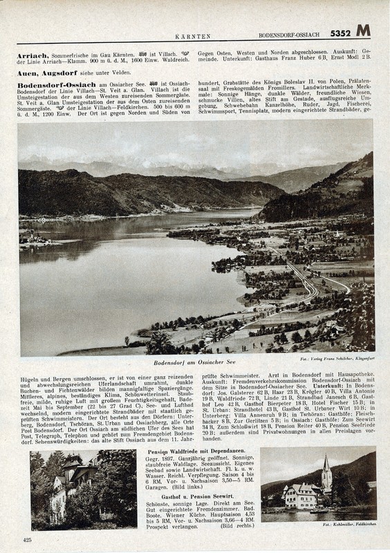 Drobollach Egg Ostmark 1939 Orig. Photoblatt Bodensdorf-Ossiach Mit Pensionen