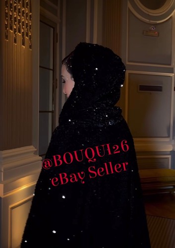 Pre-owned Zara Woman Fw22 Long Hooded Cape With Sequins Black All Sizes Ref: 0653/256