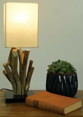 Tischleuchte / Tischlampe Vigo,Treibholz, Baumwolle, in Bali handgemacht aus Na
