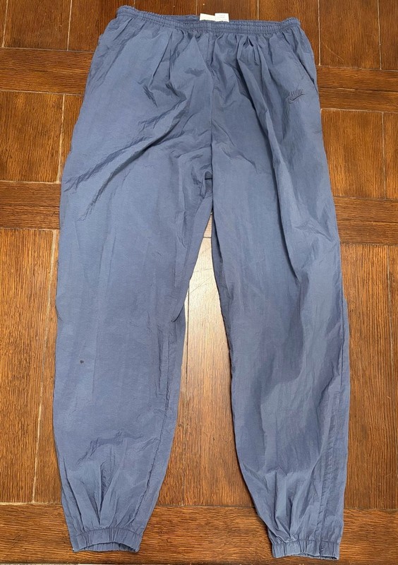 Vintage Nike Nylon Track Pants Baggy 90s Blue Size XL