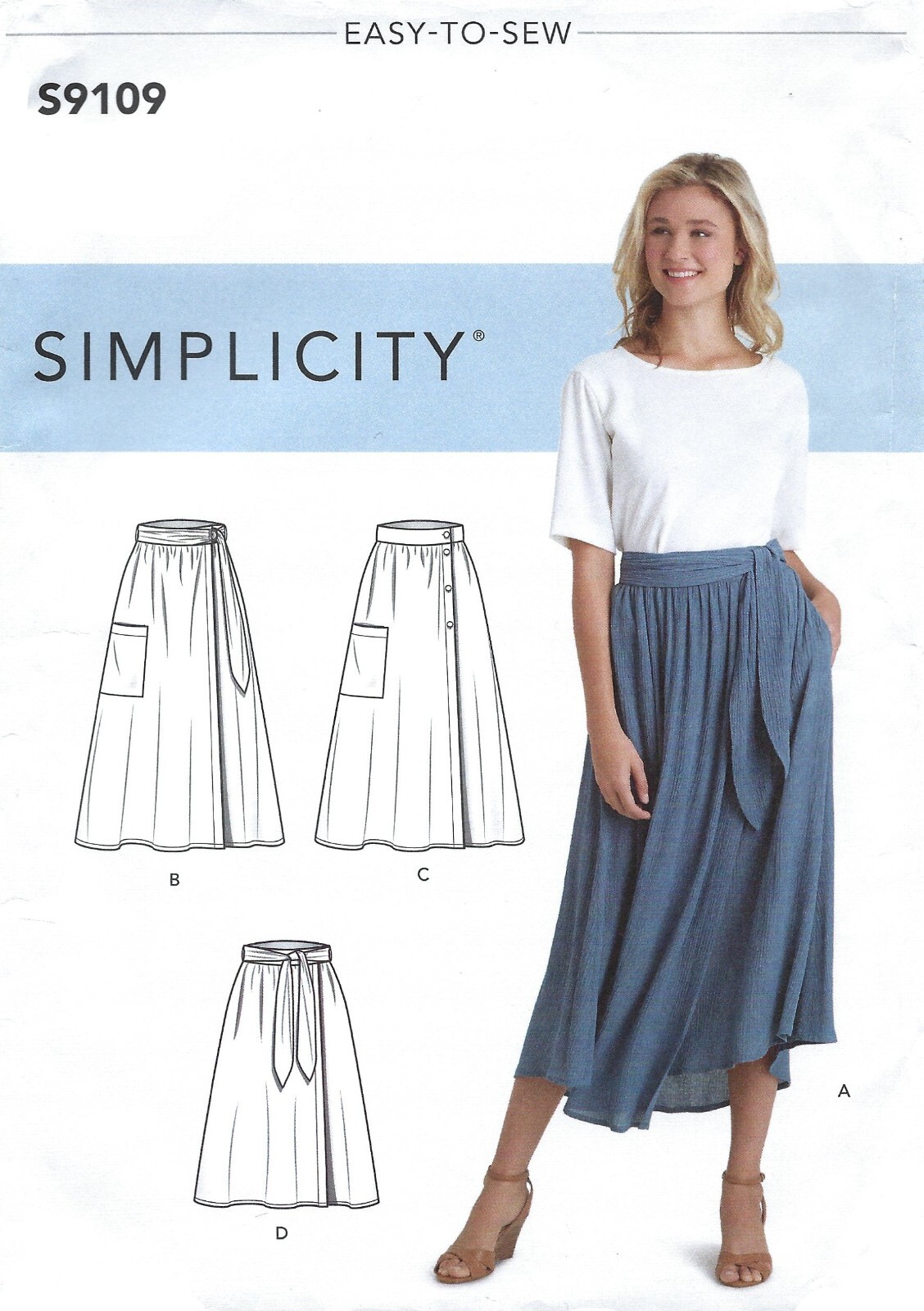 Simplicity R10498 EASY Wrap Skirts with Tie Options Sz 14-22