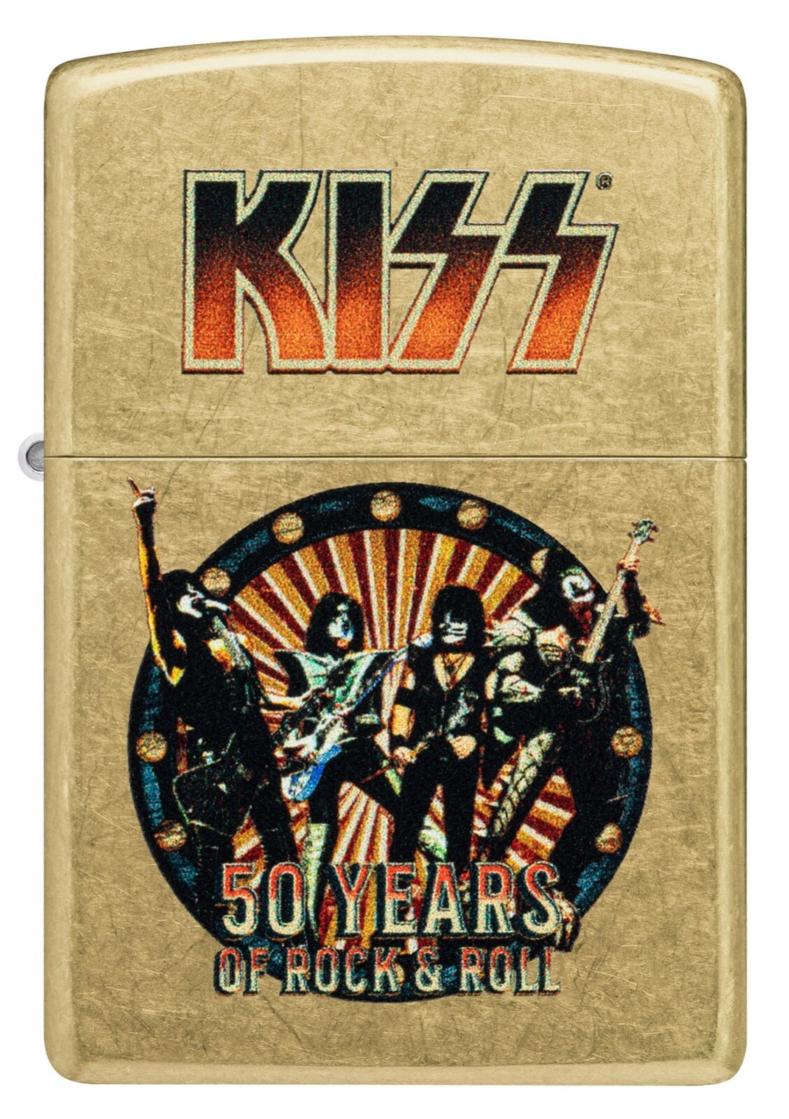 Zippo Windproof Lighter With the Group Kiss, 50 Years, 46738