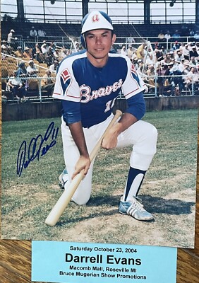 Darrell Evans Autographed Atlanta Braves  8x10 Detroit Tigers W Ticket COA