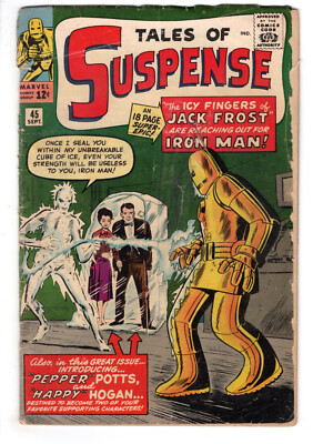 TALES OF SUSPENSE #45 (1963) - GRADE 2.5 - 1ST APP PEPPER POTTS & HAPPY HOGAN!