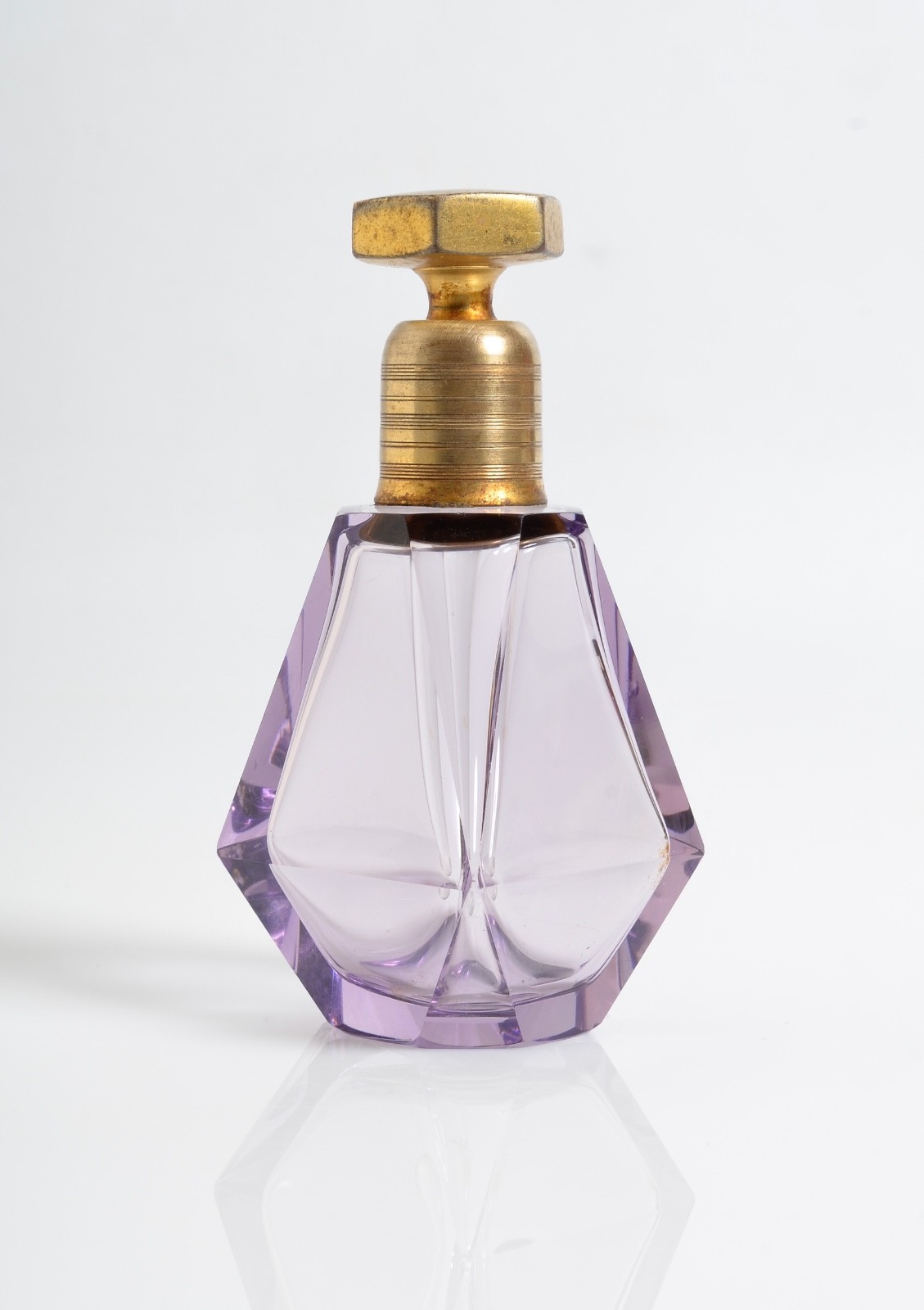 Antique Victorian Glass Scent Perfume BOTTLE, Purple color, Solarized glass