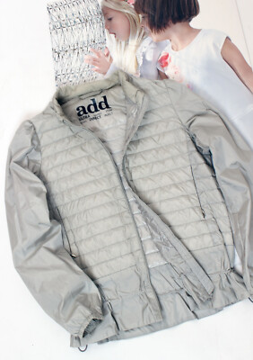 ADD   Luxus Daunenjacke light down hellgrau 100% Daunen   Gr.14/164   wNEU