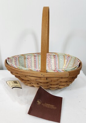 Longaberger 2009 Large Stained Easter Egg Basket+Prot+Liner SOLD 1 MONTH ONLY