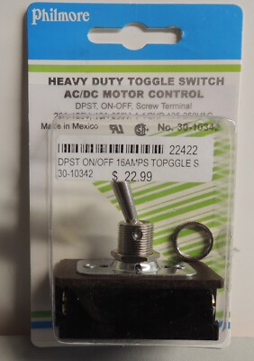 Philmore 30-10342  DPST (ON/OFF) TOGGLE Heavy Duty Toggle Switch