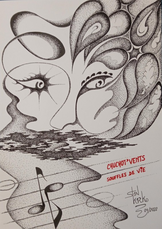 Encre Sur Papier De Stan Karko, Pointillisme 