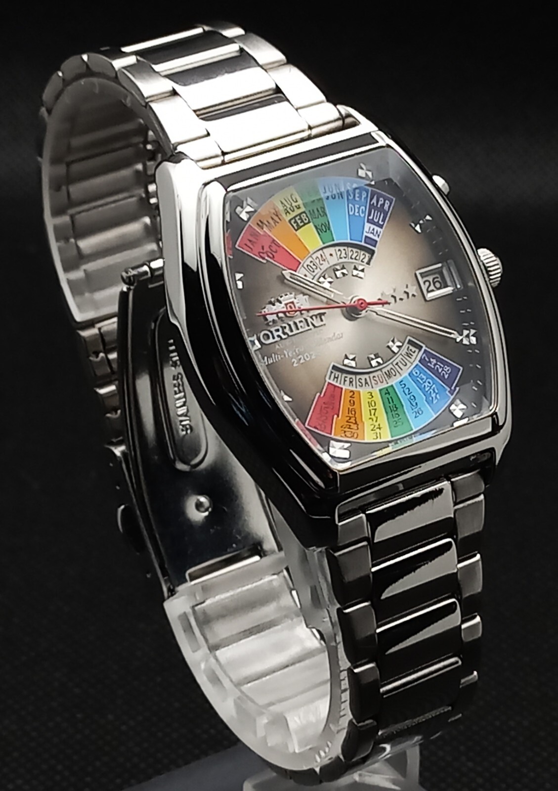 幻　美品　ORIENT　万年カレンダー　ゴールド　レインボー　Automatic 美品】オリエント 自動巻腕時計 万年カレンダー ゴールド 珍品