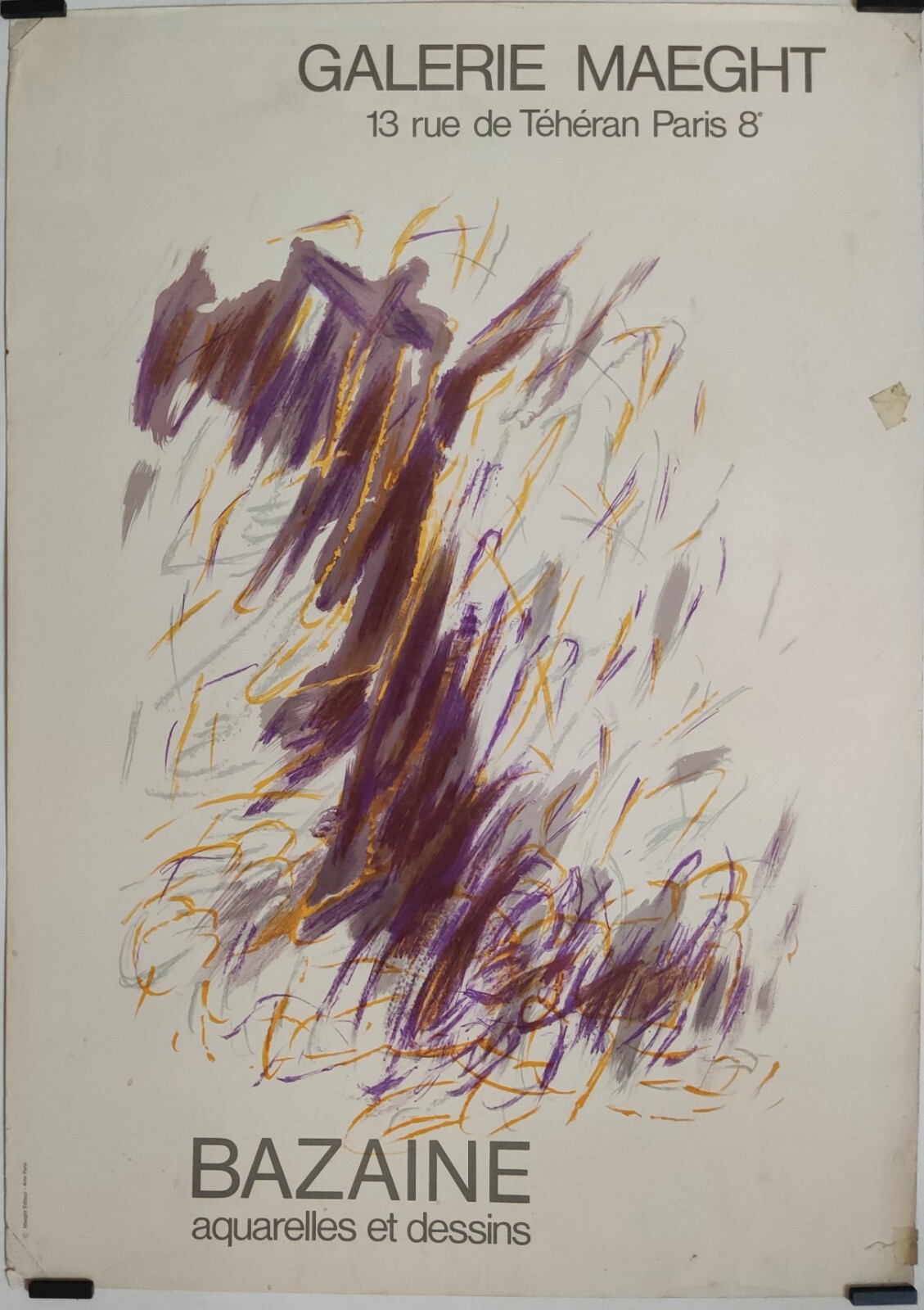 ファッション通販 Watercolors Bazaine And Original Poster 1970 Circa Drawings コレクション