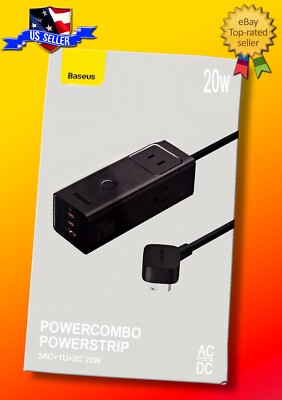 Baseus PowerCombo Pro 40W Surge Protector Power Strip USB C Charger