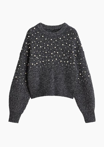 risa専用heve Arch Peplum knit charcoal Arch Peplum knit charcoal | HEVE