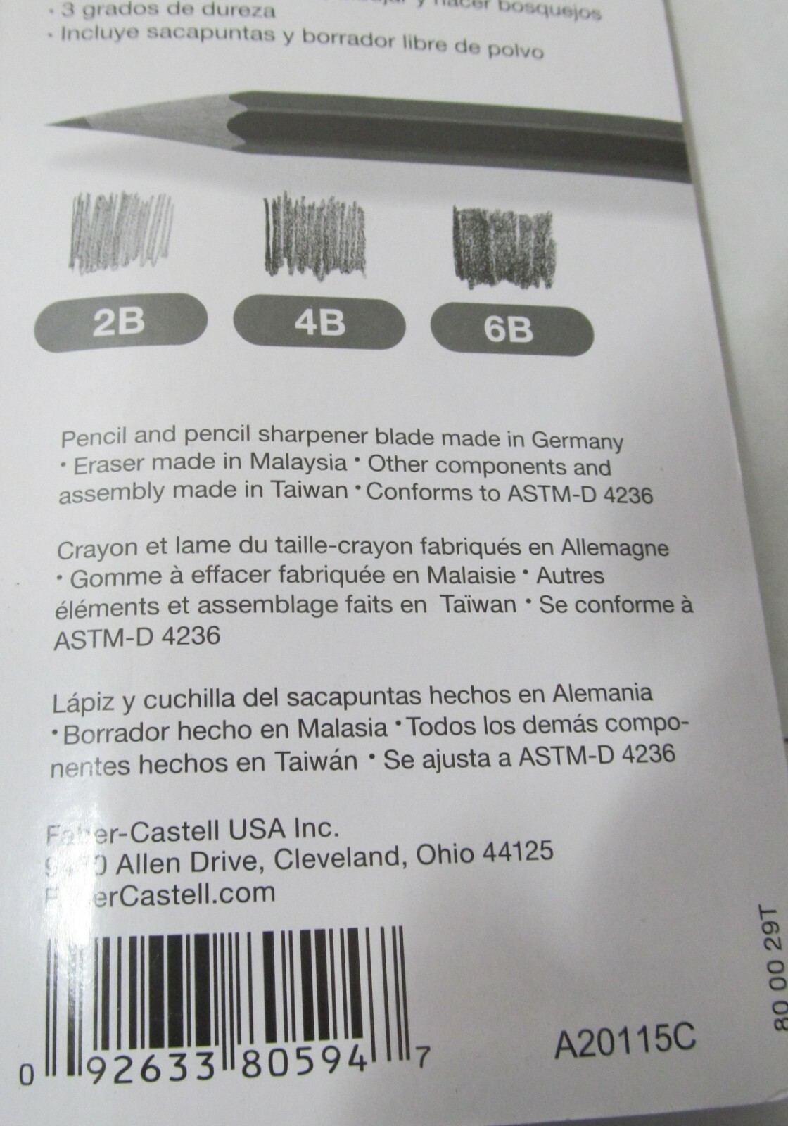 6 PENCILS- 2 ART SETS FABER CASTELL 9000 GRAPHITE ARTIST DRAWING PENCIL 2B 4B 6B