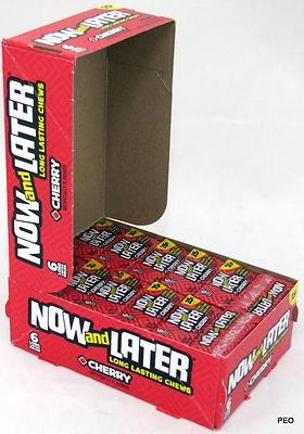Now and Later Cherry Candy Chews 24 Count Box (6 piece bars) Chewy Bulk Taffy