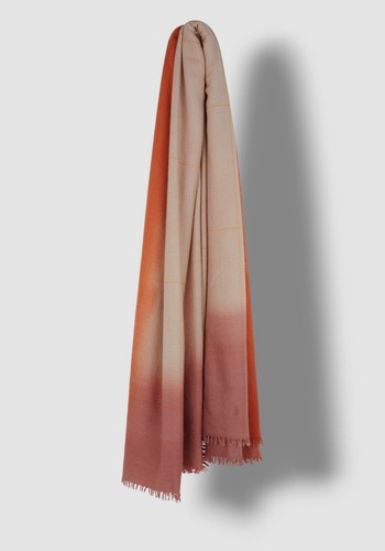 ALONPI $895 ALONPI X NEIMAN MARCUS MEN'S MATILDE ORANGE PINK CASHMERE ITALY SILK SCARF