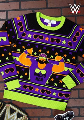 Adult WWE Macho Man Ugly Christmas 