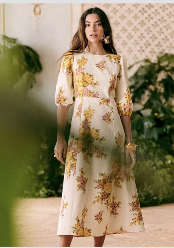 セザンヌ SEZANE Afida 36サイズ Sézane Dress Size 36 FR: Emerald Green Ruffle Detail