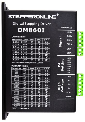 STEPPERONLINE Nema 34 Stepper Motor 12Nm 6A 14mm Shaft & Driver DM860I CNC Kit