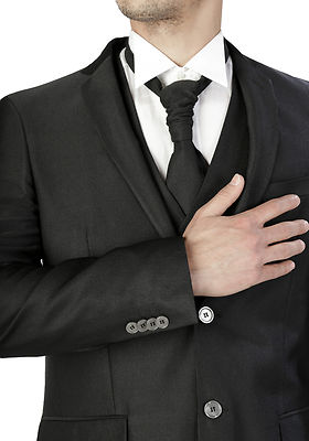 ABITO DA SPOSO UOMO DIAMOND CLASS NERO SARTORIALE FRESCO LANA 100% MADE IN ITALY