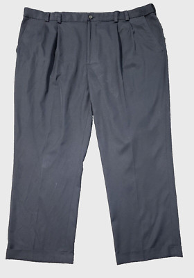 Izod Men Blue Dress Pleated Cuffed Pants Size 46x30 RN36543