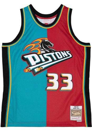

ДЖЕРСИ MITCHELL - NESS NBA SWINGMAN DETROIT PISTONS 1999 GRANT HILL, Teal/red