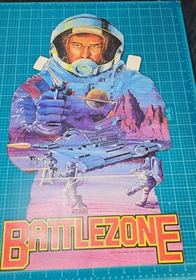 VTG NOS 1982 Die Cut-Double Sided Battlezone Atari Poster Hangable Artfaire