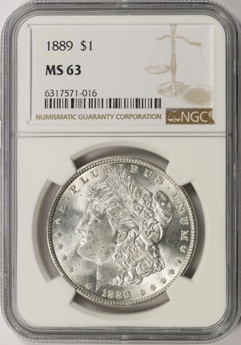 1889 $1 Morgan Silver Dollar NGC MS63