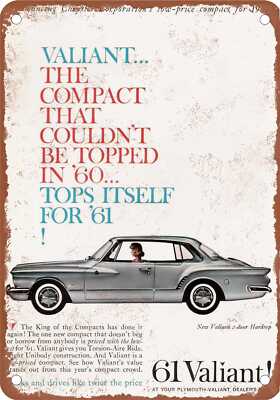METAL SIGN - 1961 Valiant Vintage Ad 01 - Old Retro Rusty Look