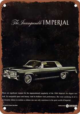 METAL SIGN - 1964 Imperial Vintage Ad 04 - Old Retro Rusty Look