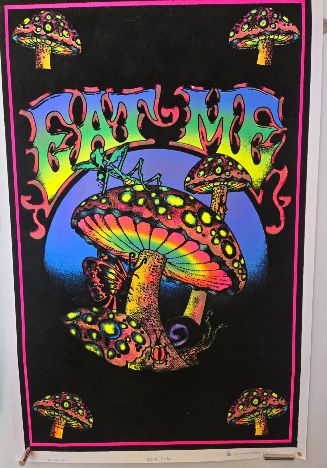 Vinage 1996 Eat Me BLP 1970 Blacklight Poster 23 x 35" by Black Ball Corp