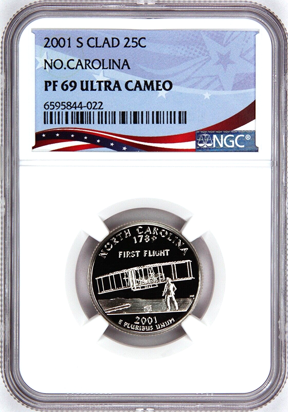 2001-S Proof State Quarter, No. Carolina, PF69 Ultra Cameo NGC