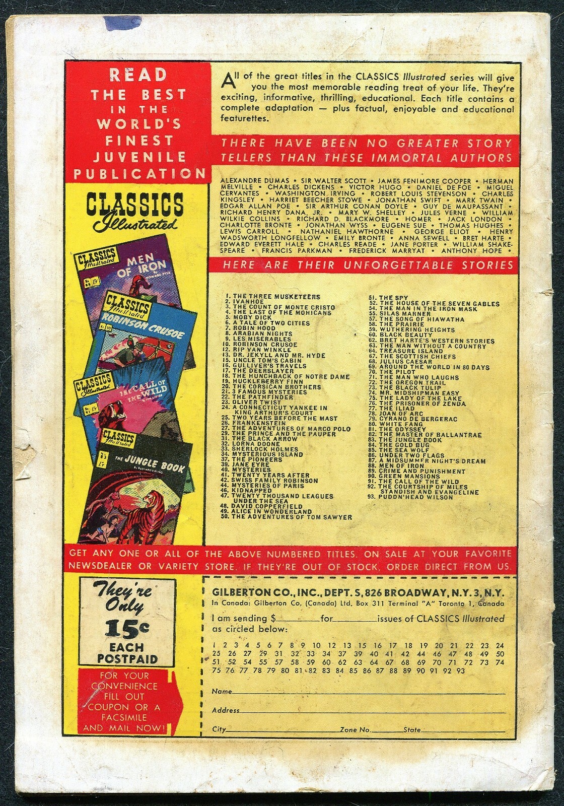 Classics Illustrated - The Man In The Iron Mask, #54 - HRN 93 - VG