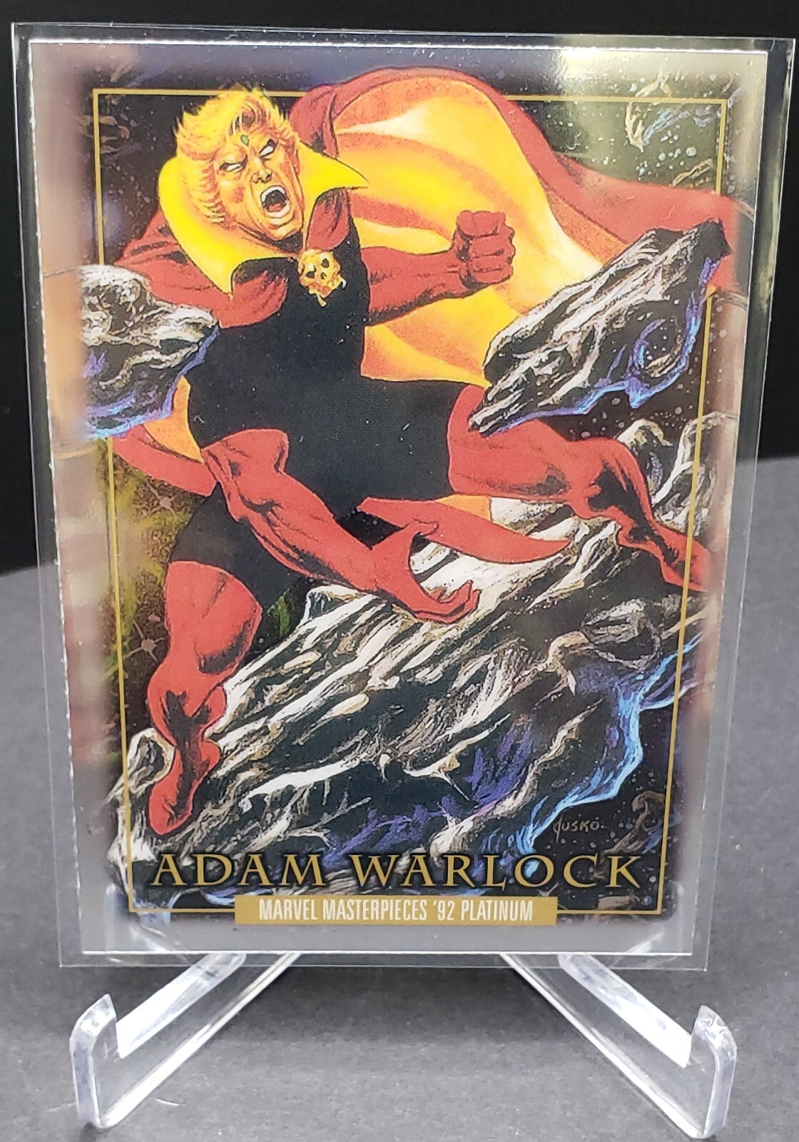 シングルカード Marvel Masterpieces 92 Psylocke Holofoil 2024 Marvel Masterpieces 1992 Platinum Purple Crystals Card