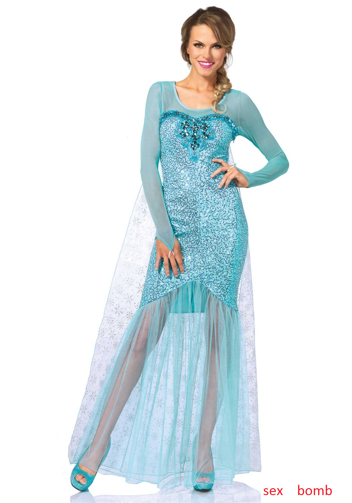 SEXY completo Costume Regina delle Nevi XS,S,M,L (38-44) CARNEVALE