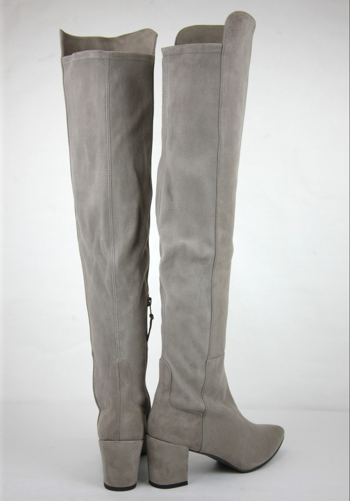 Pre-owned Stuart Weitzman $765  Taupe Suede Allwayhunk Over-the-knee Boot In Brown