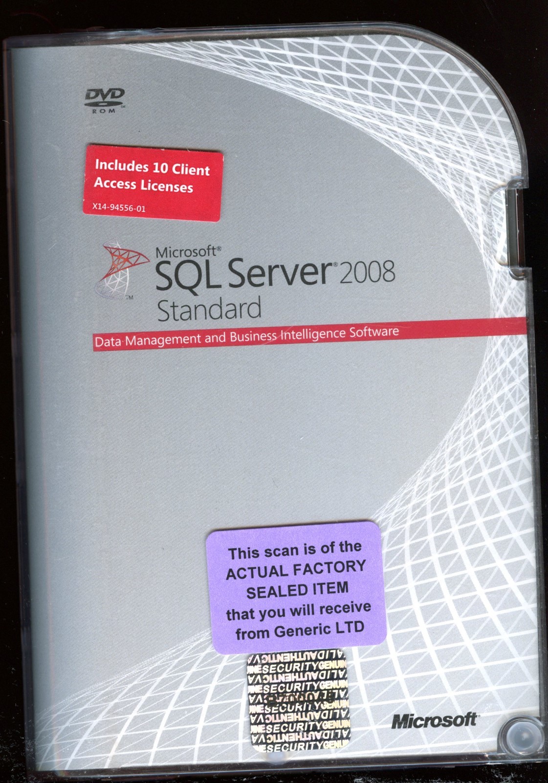 Factory Sealed- 228-08394 Microsoft SQL Server 2008 Standard 10 CAL