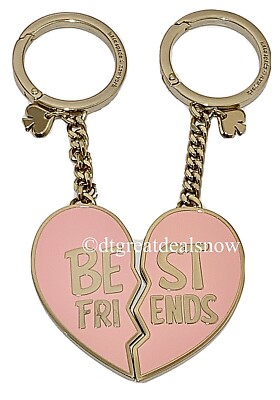 Kate Spade x Betty And Veronica BFF Best Friend Key Chain Bag Charm Heart Pink