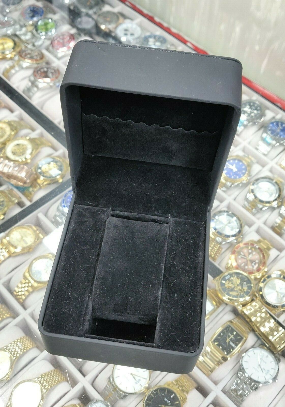 Cofanetto Scatolo Confezione Astuccio Box Orologio Bracciale Similpelle Nero lac 1